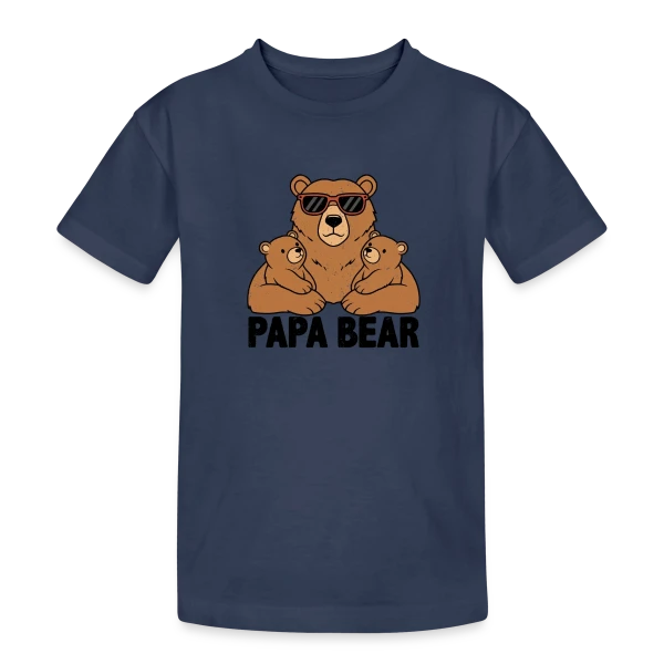 'Papa Bear' - Force et Tendresse Familiale sur T-shirt coton épais ado
