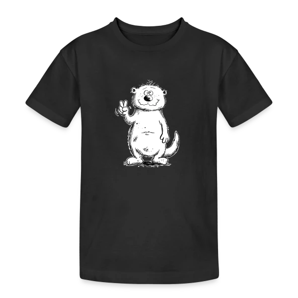 Loutre Zen sur T-shirt coton épais ado