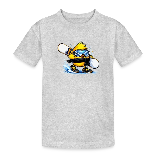 Snowboardeur Déglingué sur T-shirt coton épais ado