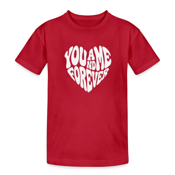 Cœur Éternel Blanc sur T-shirt coton épais ado