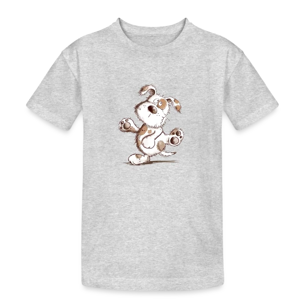 Chien Danseur Joyeux sur T-shirt coton épais ado