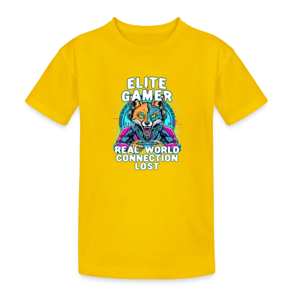 Élite Gamer : Connexion Fox Humour Geek sur T-shirt coton épais ado