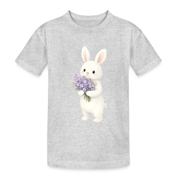 Lapin dans les Lilas - Douceur Printanière sur T-shirt coton épais ado