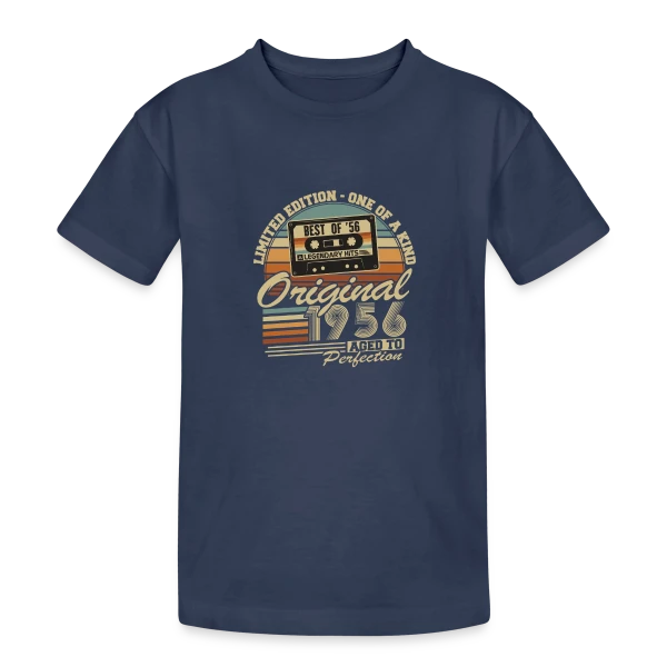 Cassette Rétro 1956 Légendaire sur T-shirt coton épais ado