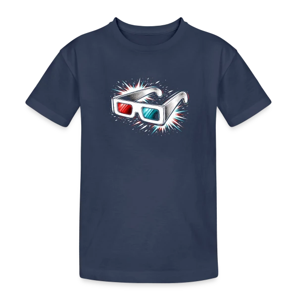 Lunettes 3D Rétro sur T-shirt coton épais ado