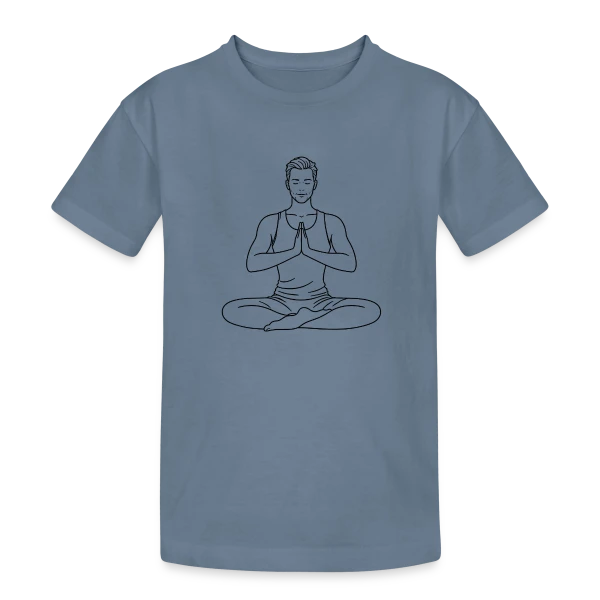 Homme en Posture de Yoga sur T-shirt coton épais ado