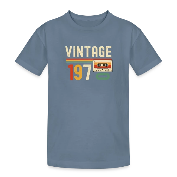 Vintage 1970 Cassette Rétro sur T-shirt coton épais ado
