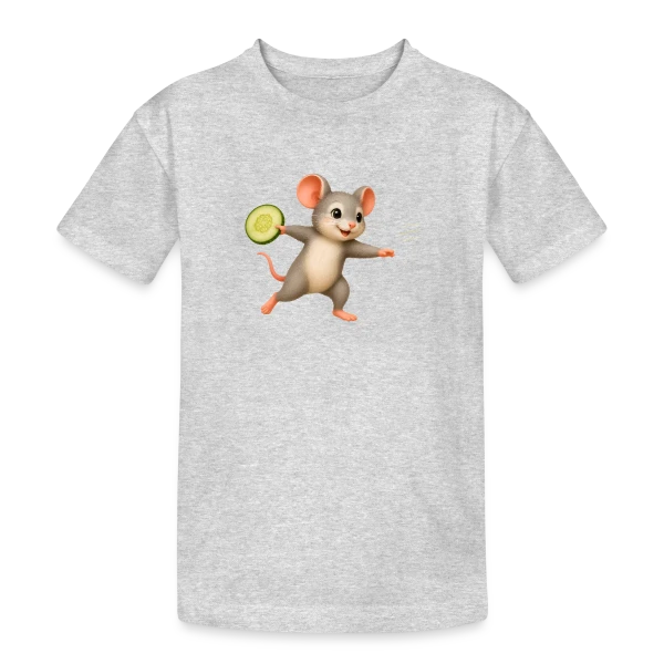 La Souris Frisbee et la Tranche de Concombre sur T-shirt coton épais ado