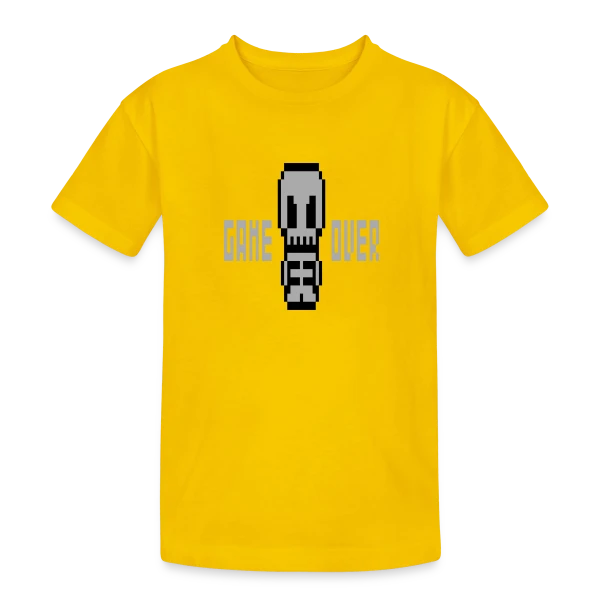 Pixelsquelette : L'Art Macabre en Pixel Art sur T-shirt coton épais ado