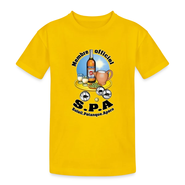 Club S.P.A : Soleil, Pétanque, Apéro ! sur T-shirt coton épais ado
