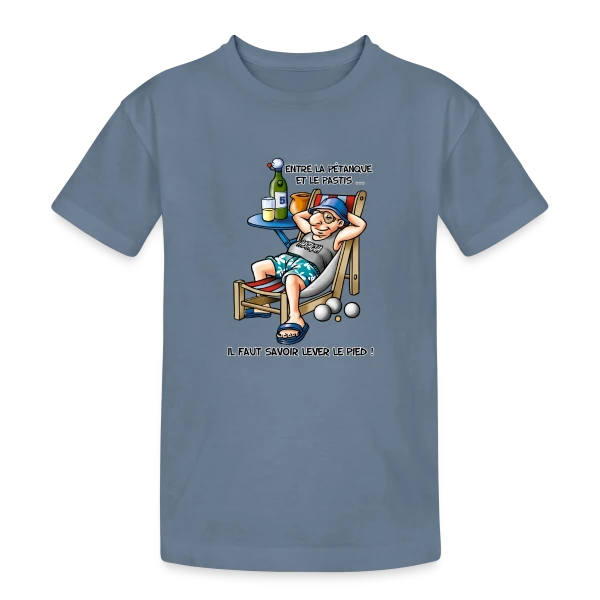 Entre la Pétanque et l'Apéro sur T-shirt coton épais ado