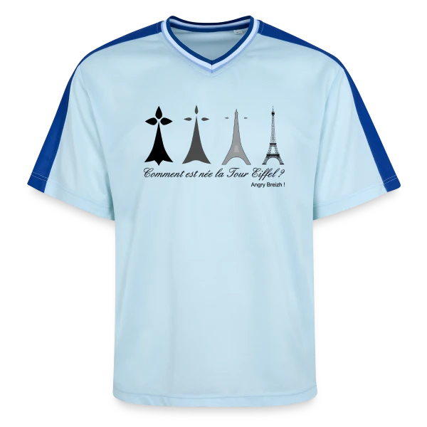 Évolution Tour Eiffel Bretonne sur T-shirt de foot unisexe en mesh