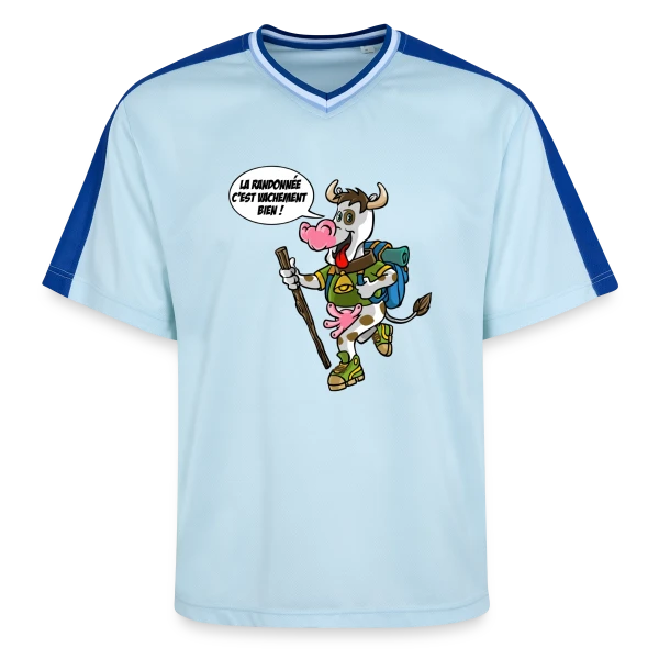Vache Randonneuse sur T-shirt de foot unisexe en mesh