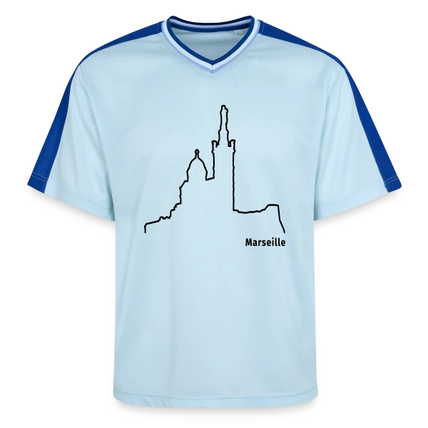 Skyline Marseille Bonne Mère sur T-shirt de foot unisexe en mesh