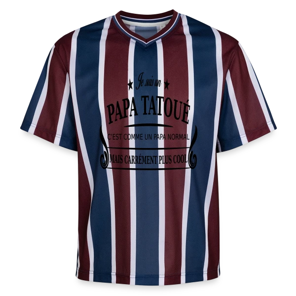 Super Papa Tatoué sur T-shirt de foot unisexe en mesh