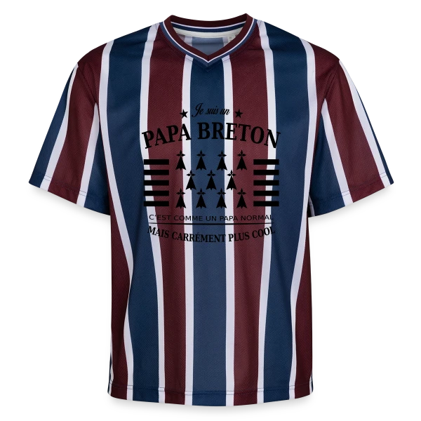 Papa Breton Authentique sur T-shirt de foot unisexe en mesh