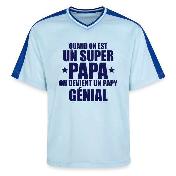 Annonce Grossesse : On Devient un Papy Génial ! sur T-shirt de foot unisexe en mesh