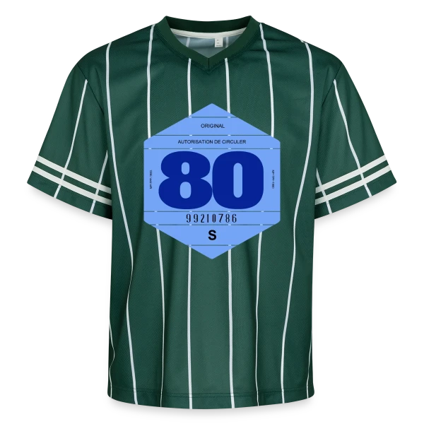 Vignette Automobile Rétro France Années 80 sur T-shirt de foot unisexe en mesh
