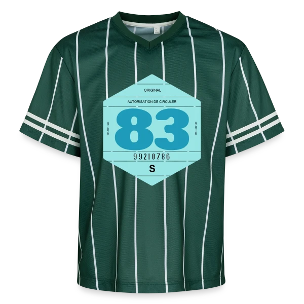 Vignette Auto Rétro 1983 : Voyage Vintage en France sur T-shirt de foot unisexe en mesh