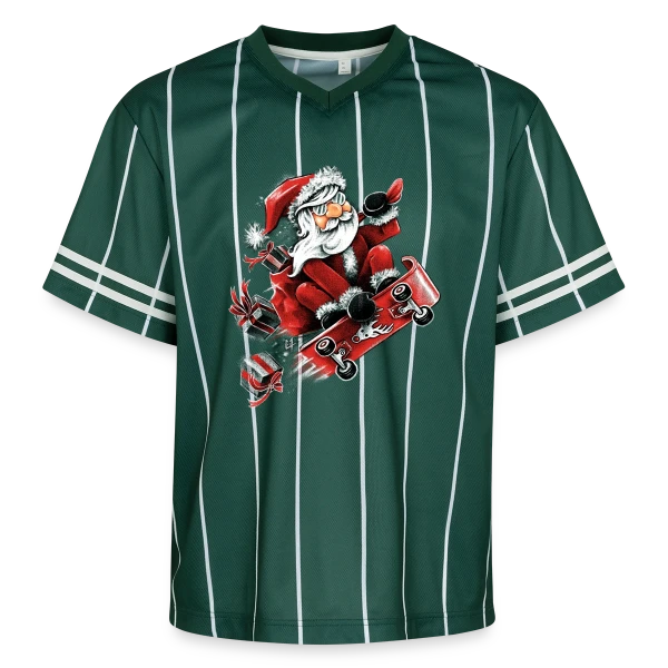 Père Noël Skateur Fou sur T-shirt de foot unisexe en mesh