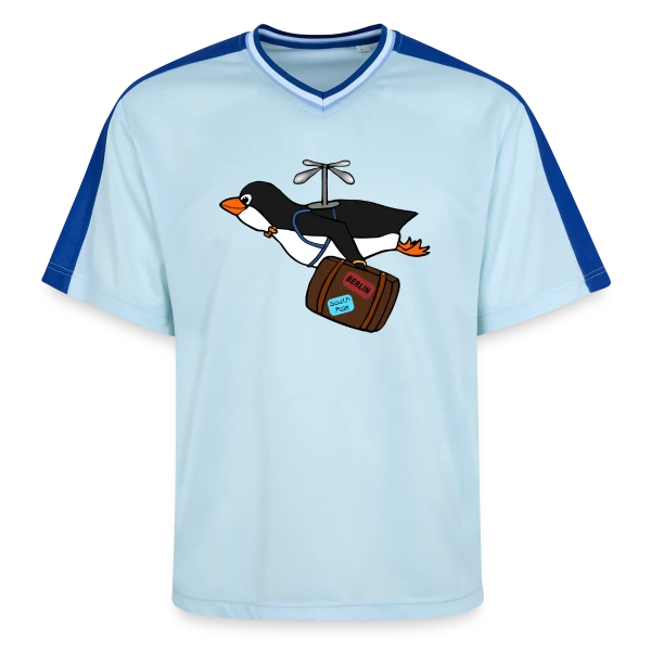 Pingouin Voyageur Hilarant sur T-shirt de foot unisexe en mesh