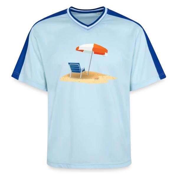 Parasol et Transat Plage sur T-shirt de foot unisexe en mesh