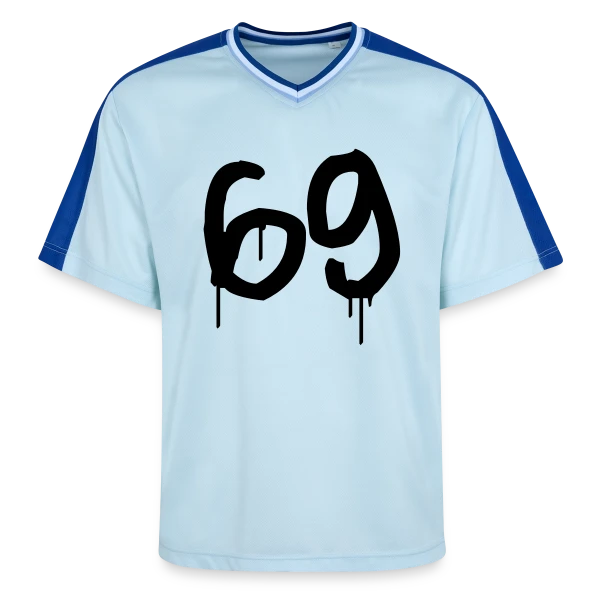 Numéro 69 Graffiti sur T-shirt de foot unisexe en mesh