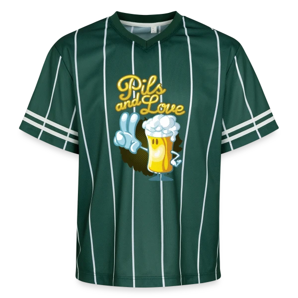 Pils & Love : La Bière et l'Amour en Version Cartoon sur T-shirt de foot unisexe en mesh