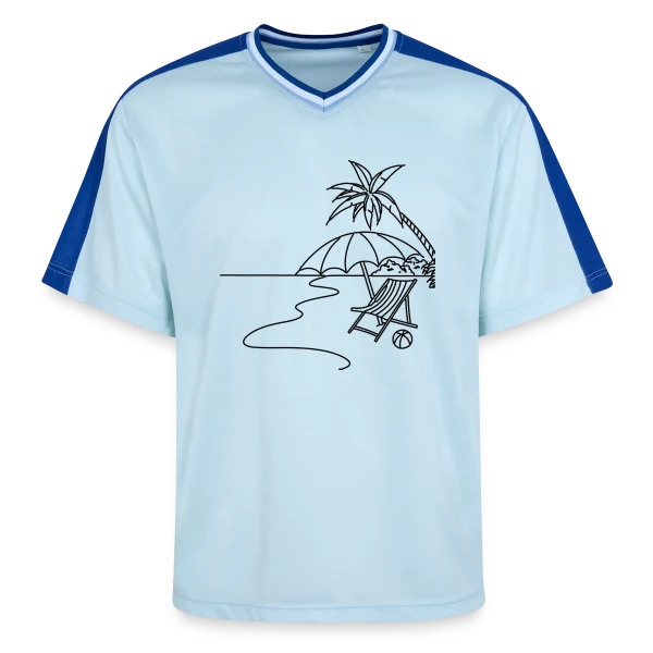 Scène de Plage Minimaliste sur T-shirt de foot unisexe en mesh