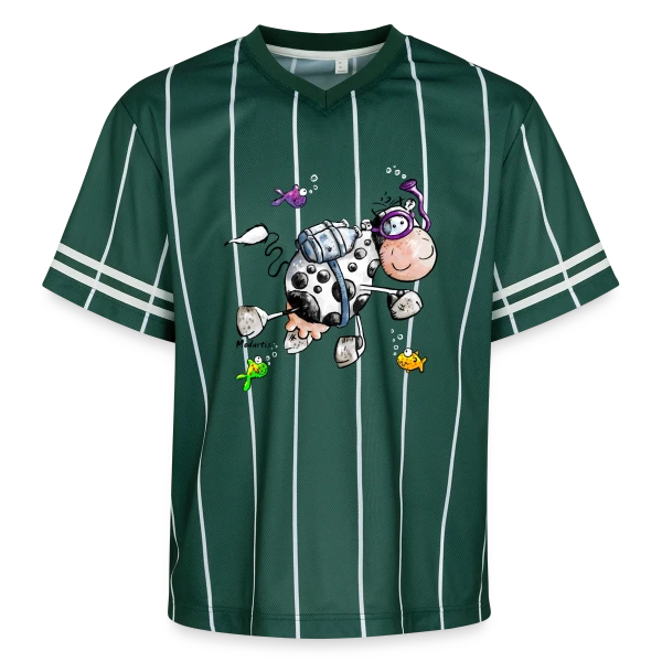 La Vache Marine Plongeuse Cartoon sur T-shirt de foot unisexe en mesh