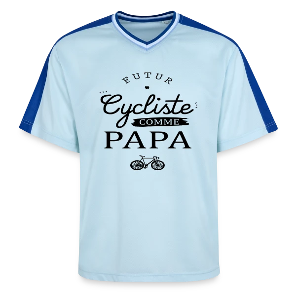 Futur Cycliste comme Papa : Ma Passion sur Deux Roues sur T-shirt de foot unisexe en mesh