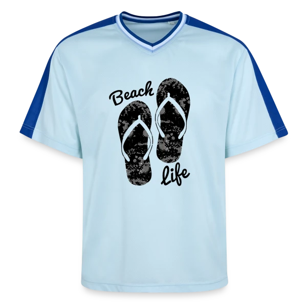 Vie de Plage Tongs Détente sur T-shirt de foot unisexe en mesh