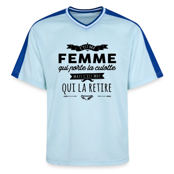 'C'est moi qui la retire' - Humour de Couple sur T-shirt de foot unisexe en mesh