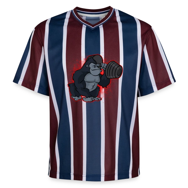 Gorille Musculation - Force et Humour sur T-shirt de foot unisexe en mesh