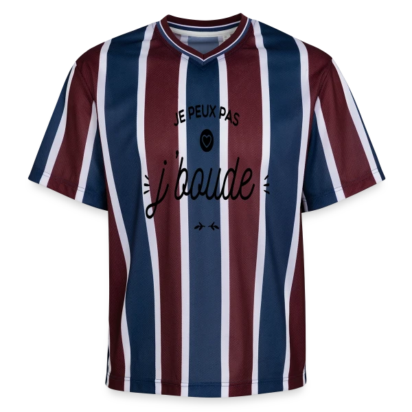 "Je Peux Pas, Je Boude" Humour sur T-shirt de foot unisexe en mesh
