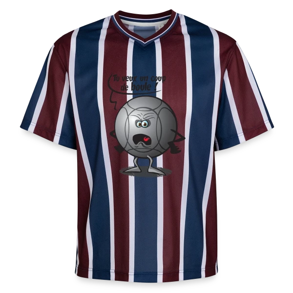 Le Coup de Boule Gagnant à la Pétanque sur T-shirt de foot unisexe en mesh