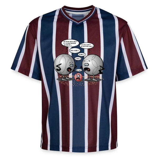 Discorde Pétanque : Le Choc des Titans (et des boules) sur T-shirt de foot unisexe en mesh