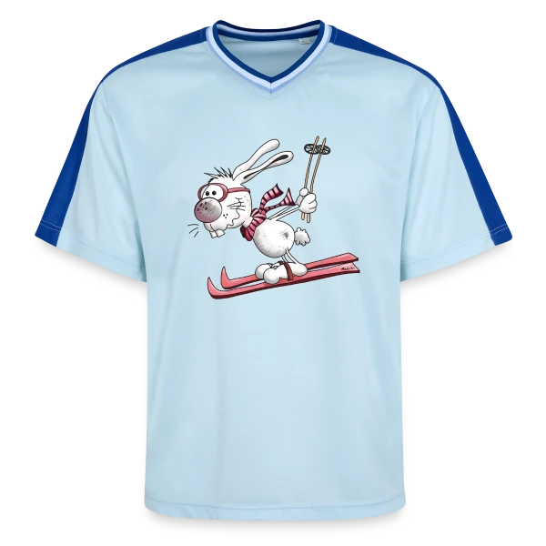 Lapin Skieur sur la Piste sur T-shirt de foot unisexe en mesh