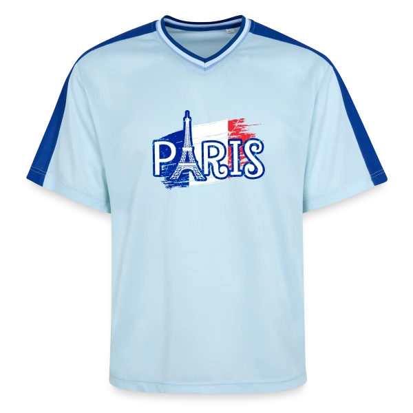 Paris Tour Eiffel Drapeau sur T-shirt de foot unisexe en mesh