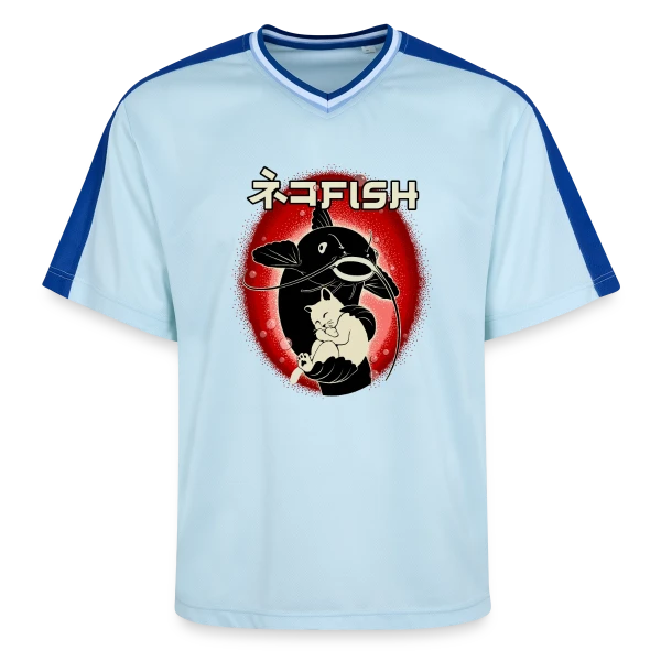 Amitié Insolite : Chat & Poisson-Chat sur T-shirt de foot unisexe en mesh