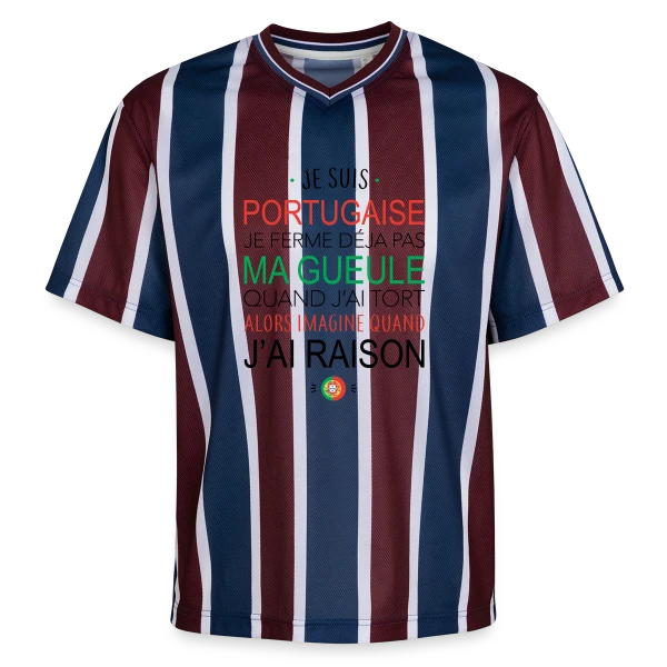 Portugaise : Ma Voix Compte, Toujours Raison ! sur T-shirt de foot unisexe en mesh