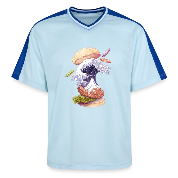 La Vague Gourmande de Kanagawa sur T-shirt de foot unisexe en mesh