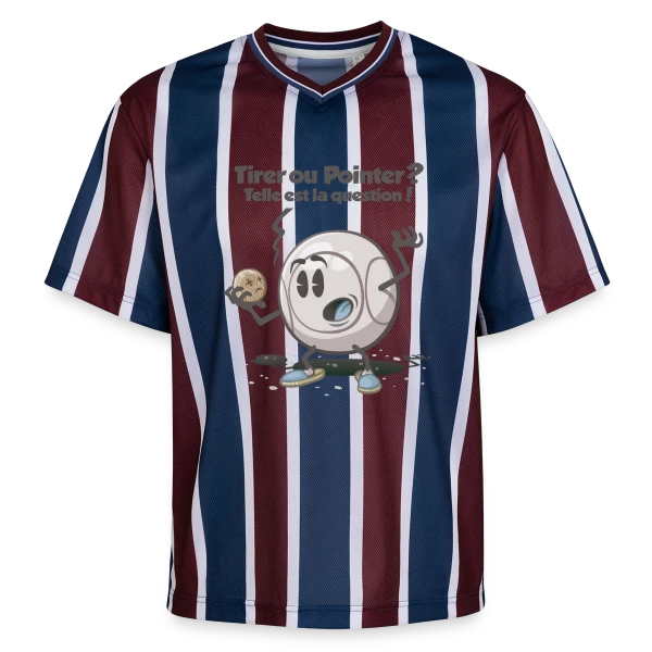 Pétanque : Tirer ou pointer ? sur T-shirt de foot unisexe en mesh