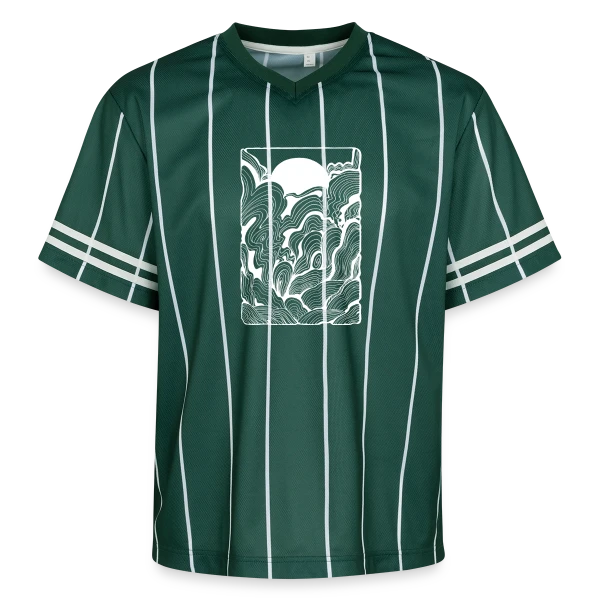 Doodle Océan au Lever du Soleil sur T-shirt de foot unisexe en mesh