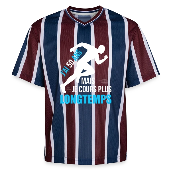 Coureur 50 Ans - Running Papa Papi Toujours en Forme sur T-shirt de foot unisexe en mesh