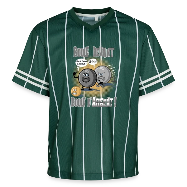Boule devant boule d'argent - Pétanque sur T-shirt de foot unisexe en mesh