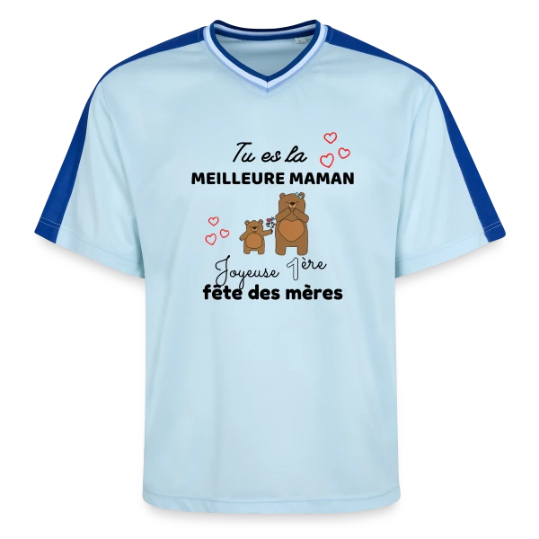 Bébé Ma Première Fête des Mères : Meilleure Maman Ours sur T-shirt de foot unisexe en mesh