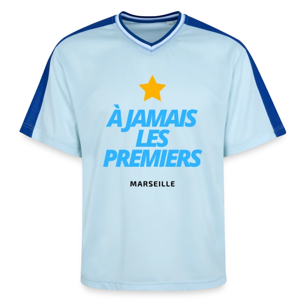 OM À Jamais Les Premiers (Bleu) sur T-shirt de foot unisexe en mesh