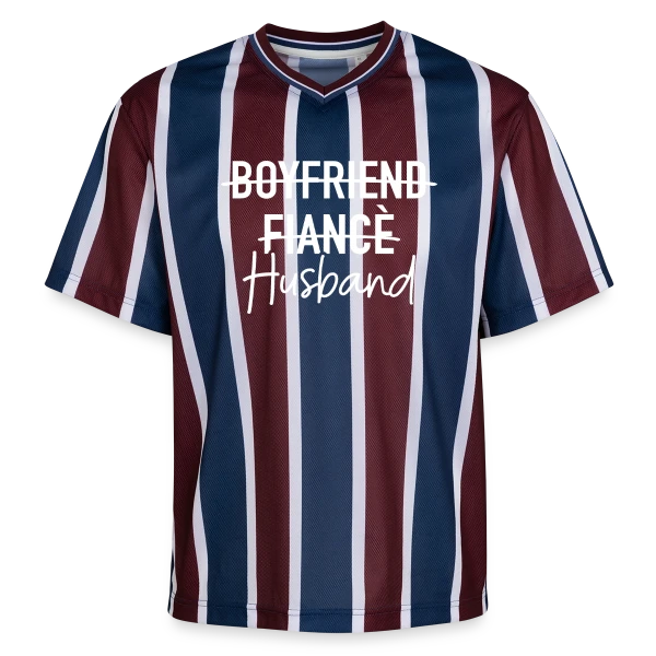 Ami, Fiancé, Époux : Mariage sur T-shirt de foot unisexe en mesh
