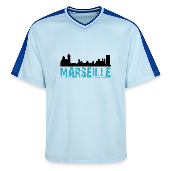 Skyline Marseille Urbaine sur T-shirt de foot unisexe en mesh